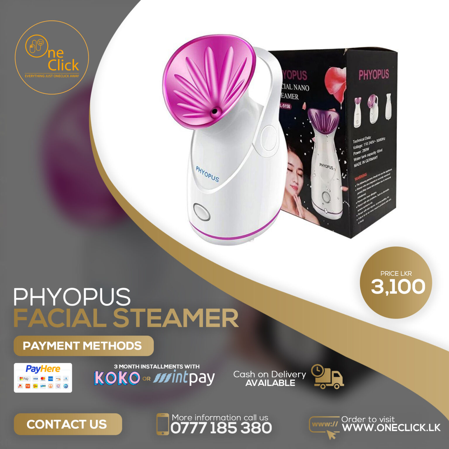 PHYOPUS Facial Nano Steamer PHYOPUS Facial Steamer
