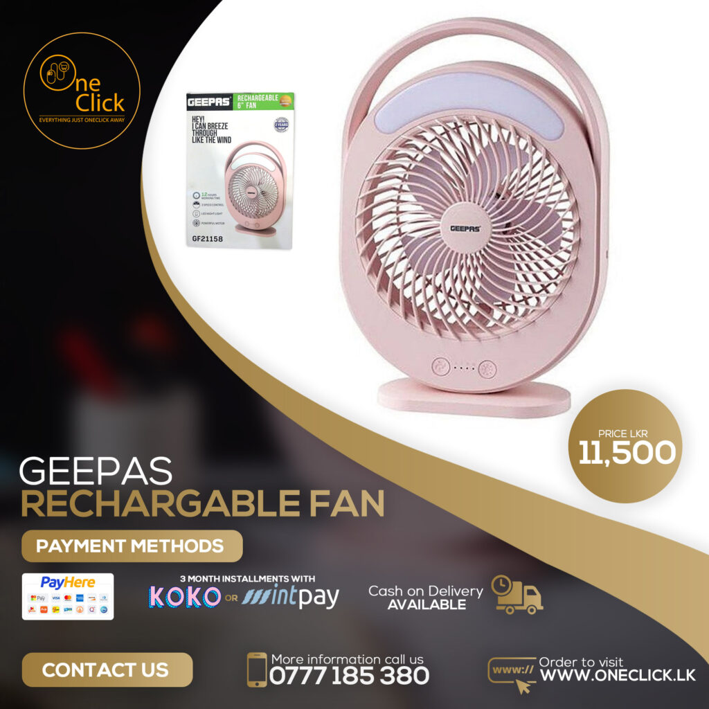 GEEPAS Rechargeable Fan 6 inch GEEPAS Rechargeable Fan