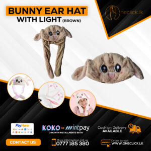Bunny Ear Hat With Light - Brown