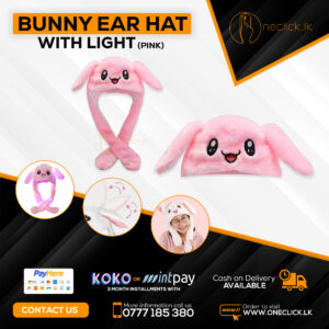 Bunny Ear Hat With Light - Pink