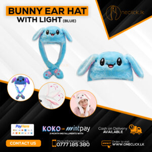 Bunny Ear Hat With Light - Blue