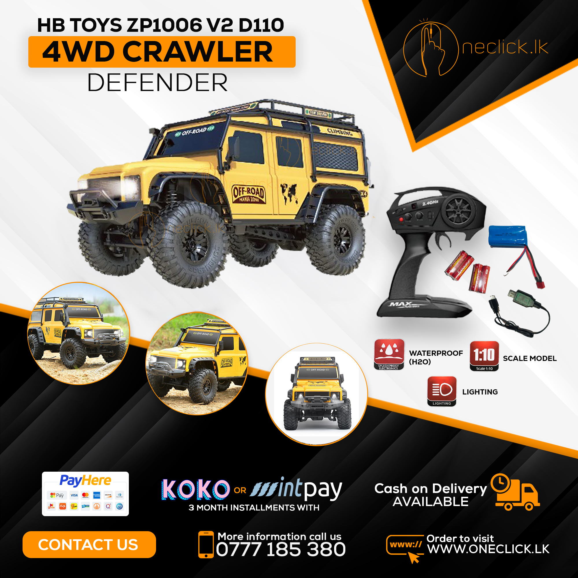 HB Toys ZP1006 v2 D110 4WD Crawler Defender Yellow
