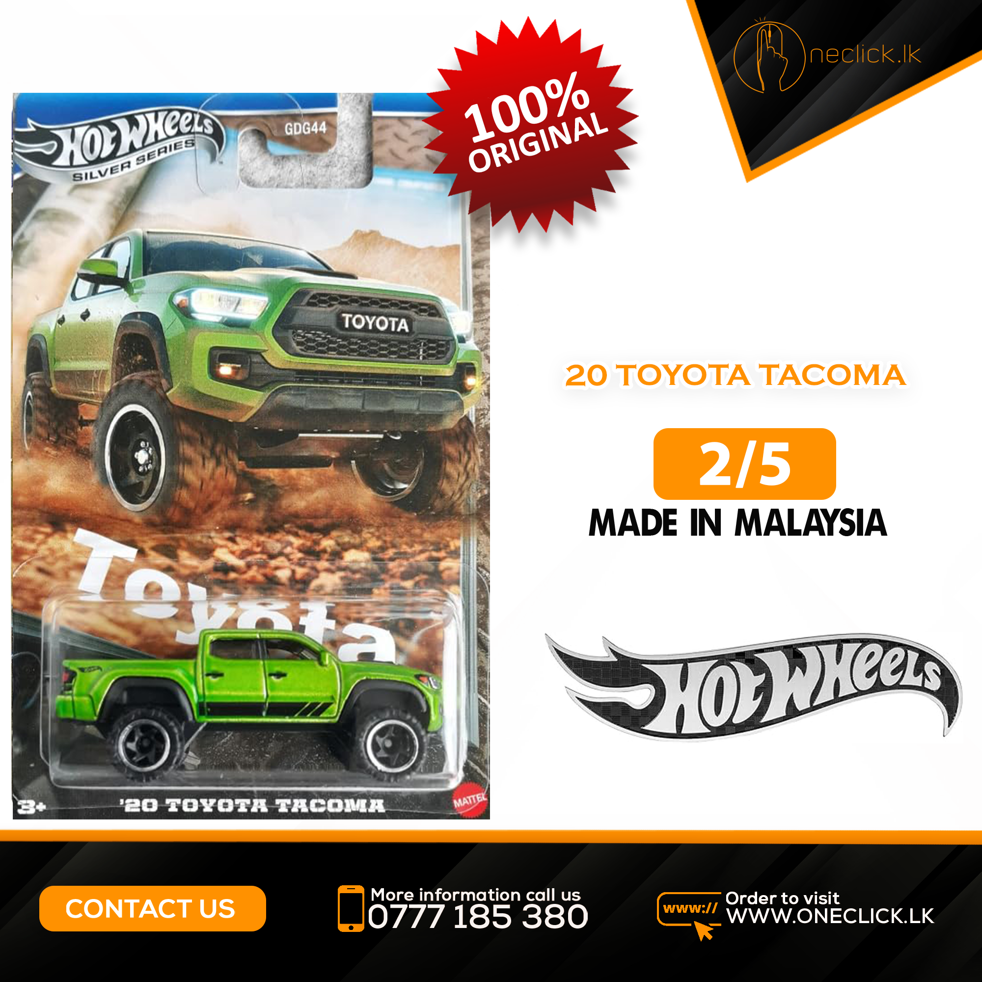 Hot Wheels - Silver - 20 Toyota Tacoma