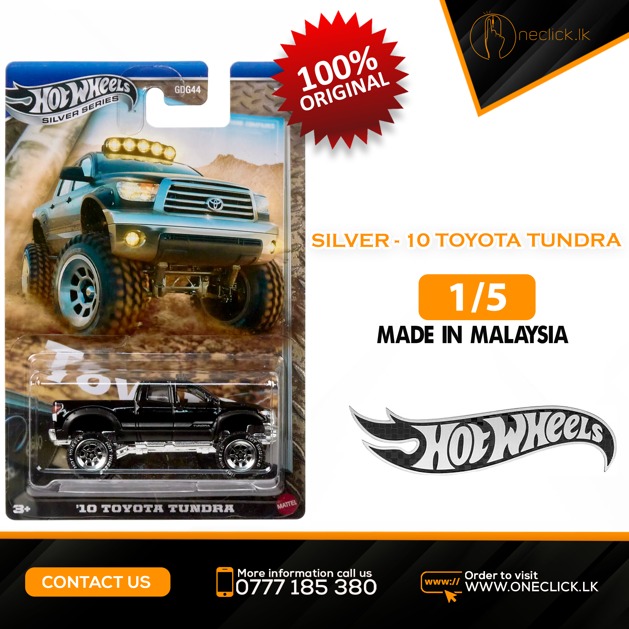 Hot Wheels - Silver - 10 Toyota Tundra