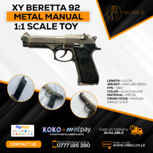 XY Beretta Metal manual toy gun Silver (1:1 Scale)