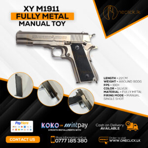 XY Colt 1911 Metal Manual toy gun Silver (1:1 Scale)