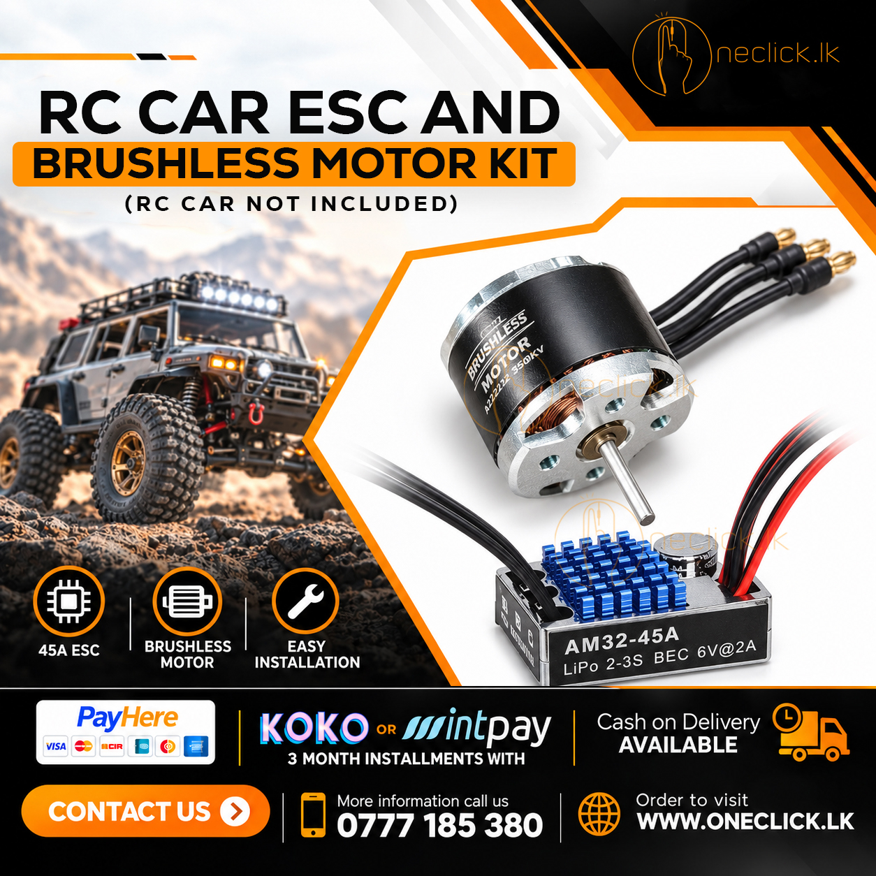 RC Car ESC and brushless motor kit